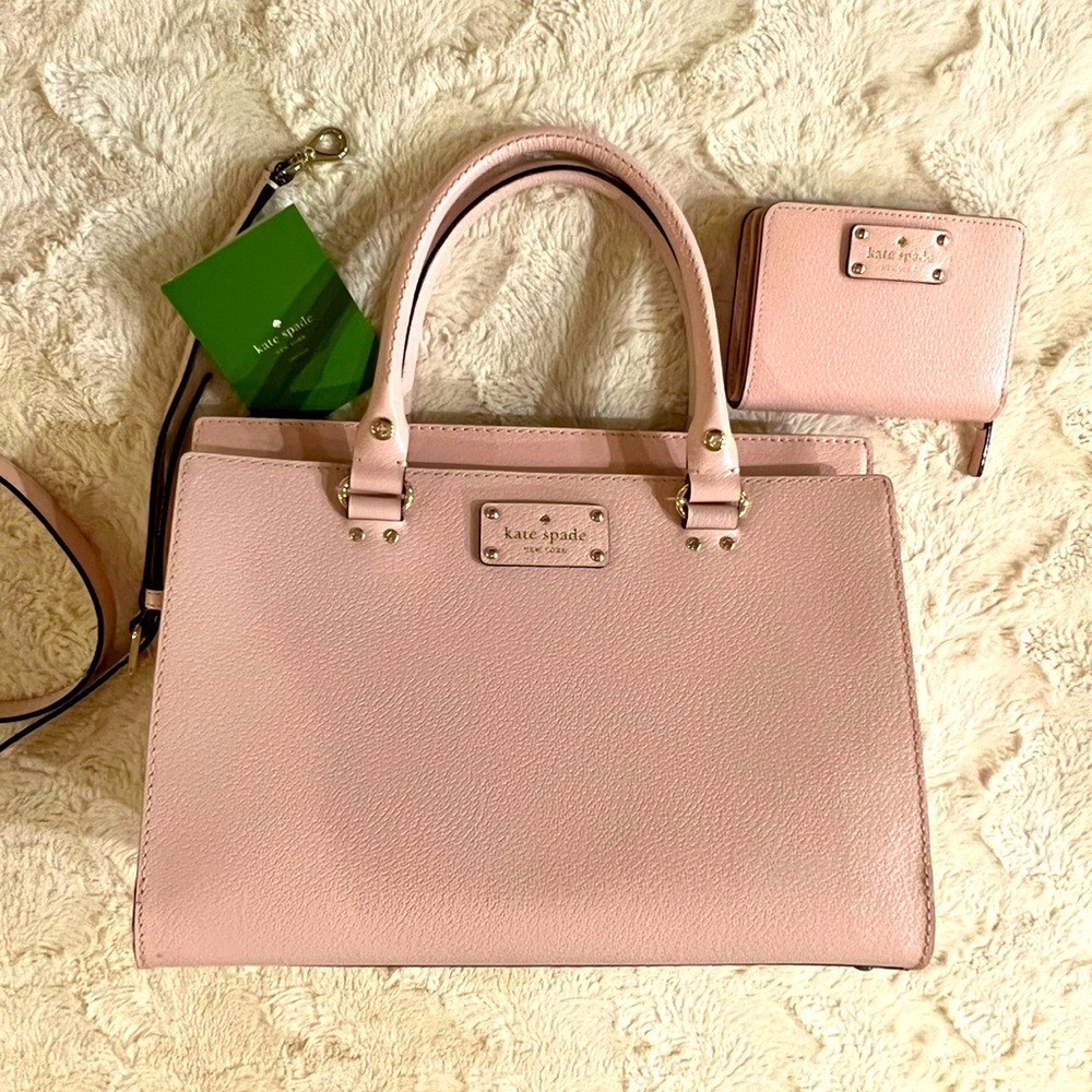 NWT Kate Spade Wellesley Satchel w/matching Kate Spade Cara Wallet Posy Pink 💕